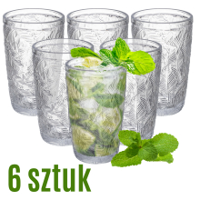 Komplet szklanek wysokich LEAVES 390ml 6 sztuk
